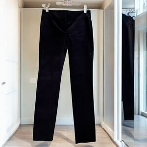 NEW Ann Taylor Velvet Slim Fit Straight Leg Ankle Length Trousers 0P Black NWT